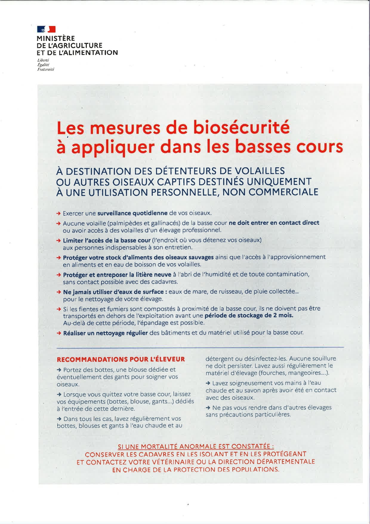 Mesures Biosécurité